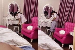 นักเรียนหญิงปีที่สองเข้าสู่โรงแรมเพื่อตอบสนองความหลงใหล