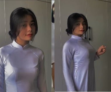 นางแบบของ Ao Dai ที่มีเสน่ห์